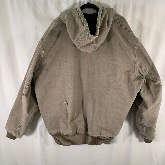 Carhartt Jacket Men's XXL Tall Grey Full Zip Fleece Lined Drawstring Pockets - Picture 12 of 16